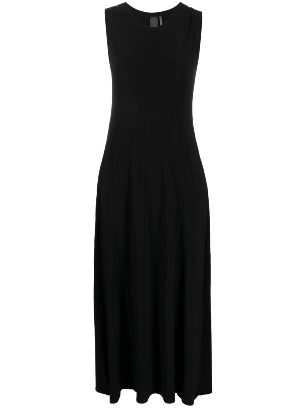 Norma Kamali Sleeveless Black Velvet Flared Maxi Dress Black