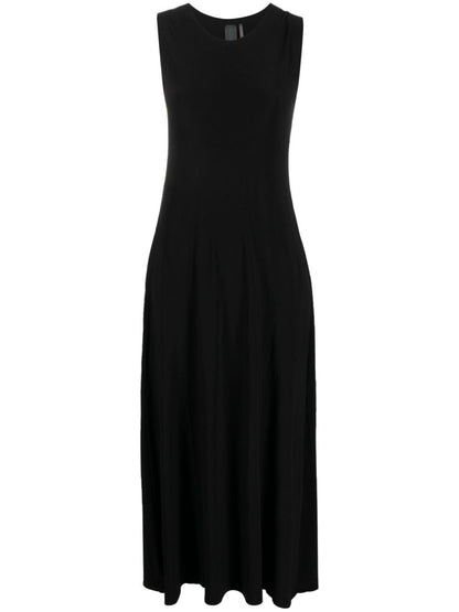 Norma Kamali Sleeveless Black Velvet Flared Maxi Dress Black