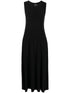 Norma Kamali Sleeveless Black Velvet Flared Maxi Dress Black