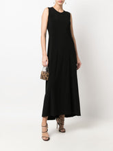 Norma Kamali Sleeveless Black Velvet Flared Maxi Dress Black