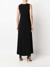 Norma Kamali Sleeveless Black Velvet Flared Maxi Dress Black