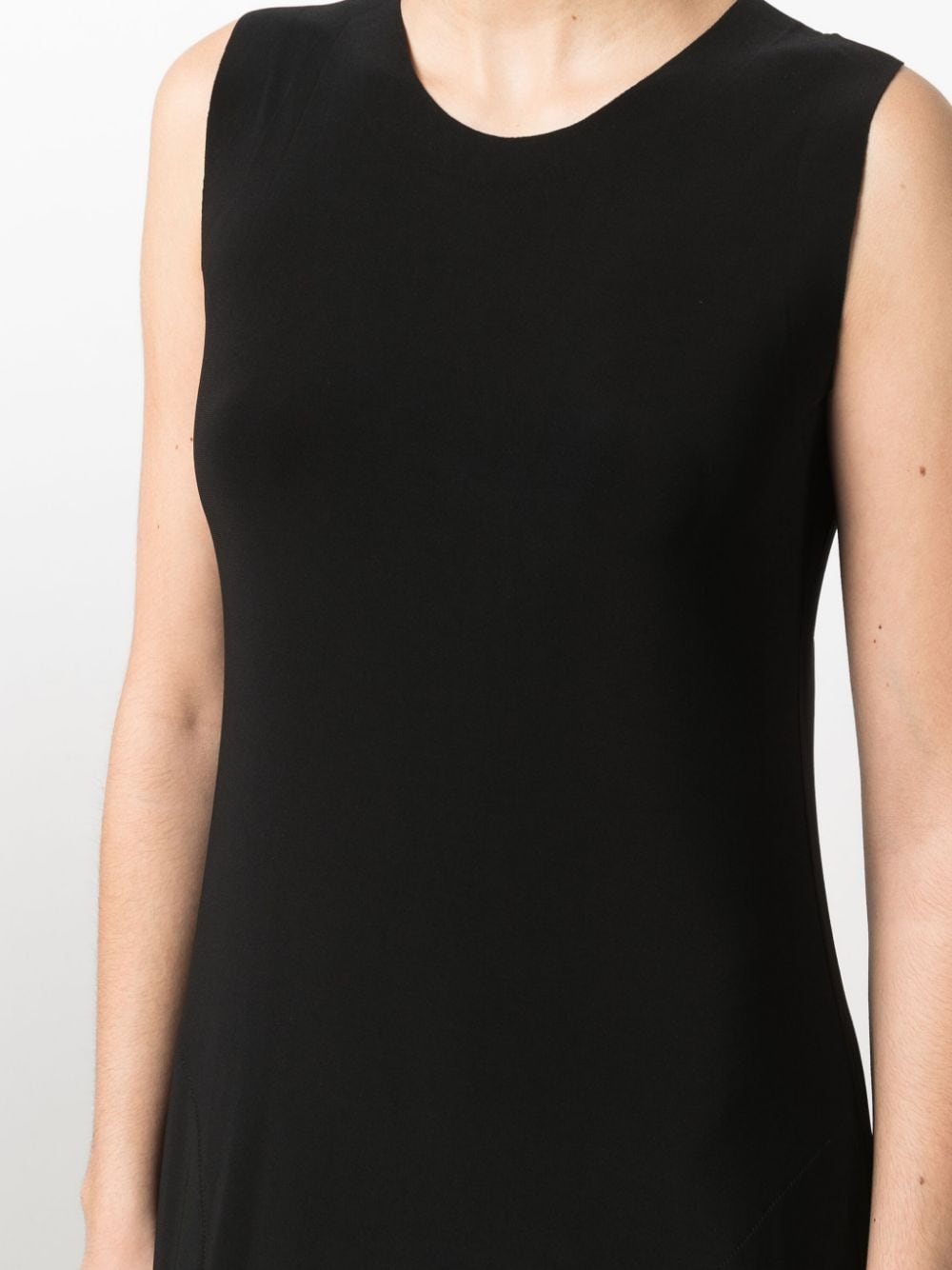 Norma Kamali Sleeveless Black Velvet Flared Maxi Dress Black