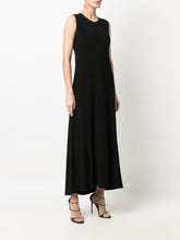 Norma Kamali Sleeveless Black Velvet Flared Maxi Dress Black