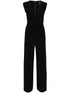 Norma Kamali Stretch V-Neck Ruched Wide-Leg Jumpsuit Black black