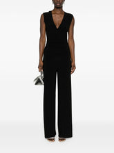 Norma Kamali Stretch V-Neck Ruched Wide-Leg Jumpsuit Black black