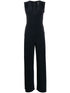 Norma Kamali V-Neck Blue Jersey Jumpsuit Blue