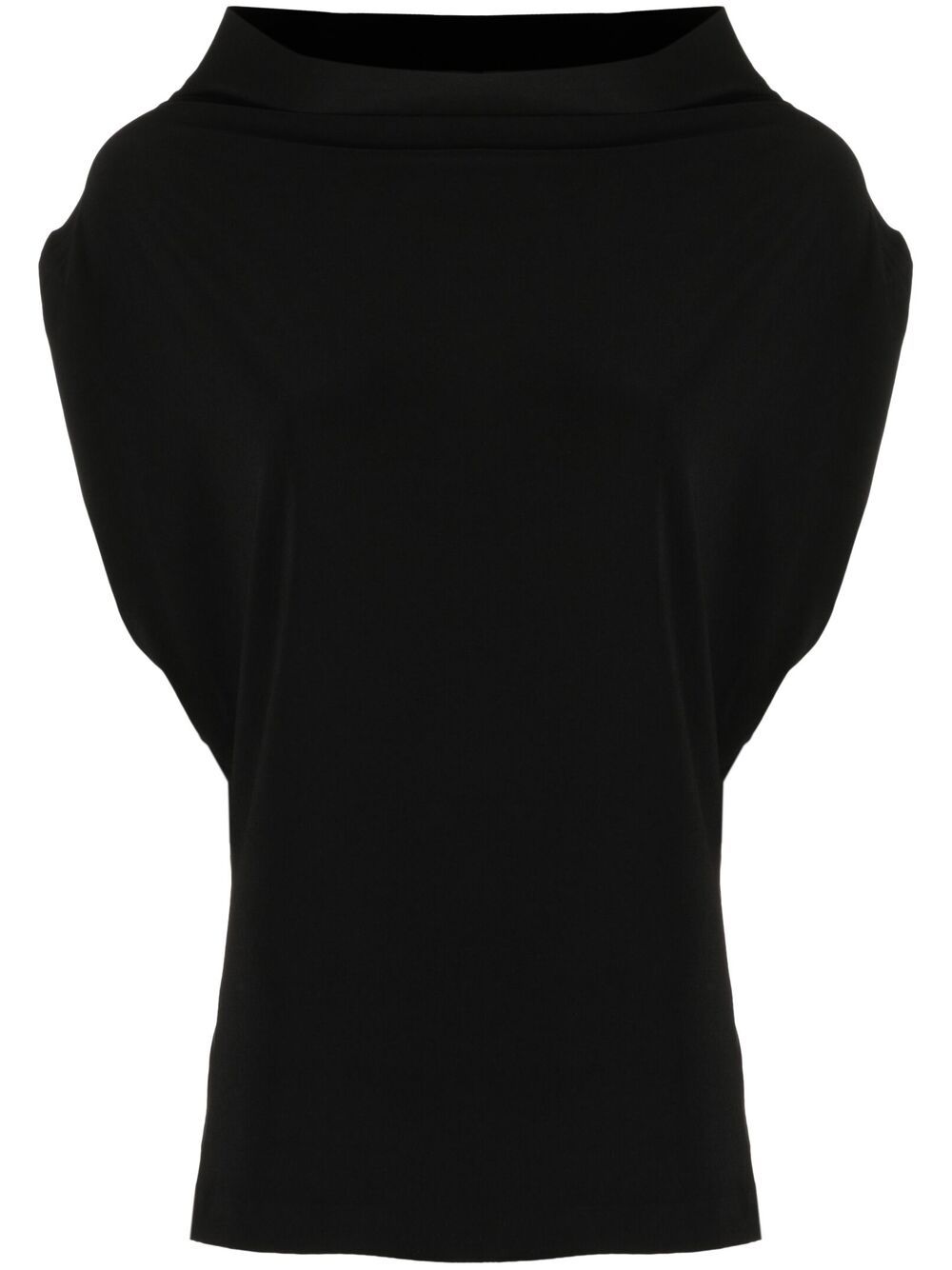 Norma Kamali All-In-One Sleeveless Black Top Black