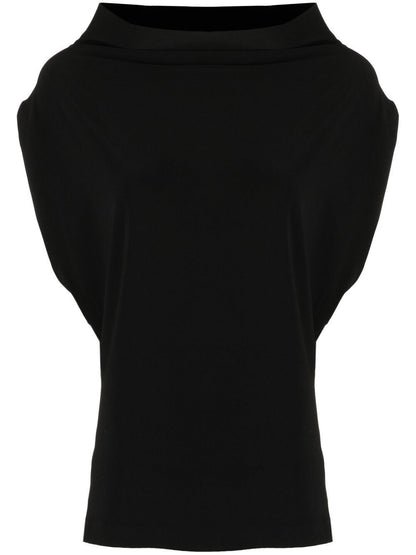 Norma Kamali All-In-One Sleeveless Black Top Black