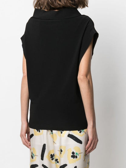 Norma Kamali All-In-One Sleeveless Black Top Black