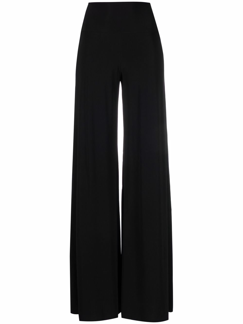 Norma Kamali High-Waisted Flared Elephant Trousers Black