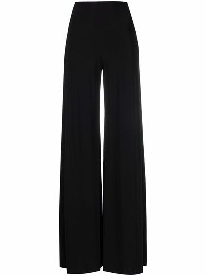 Norma Kamali High-Waisted Flared Elephant Trousers Black