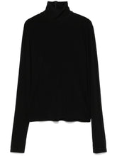 Norma Kamali High-Neck Black Jersey Top with Long Sleeves Black