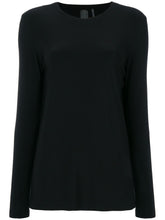 Norma Kamali Long-Sleeve Round-Neck T-Shirt in Black Black