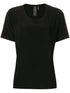 Norma Kamali Scoop Neck Black Cotton T-Shirt With Short Sleeves Black