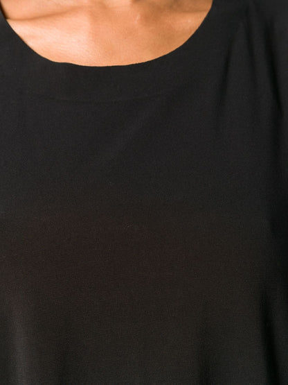 Norma Kamali Scoop Neck Black Cotton T-Shirt With Short Sleeves Black