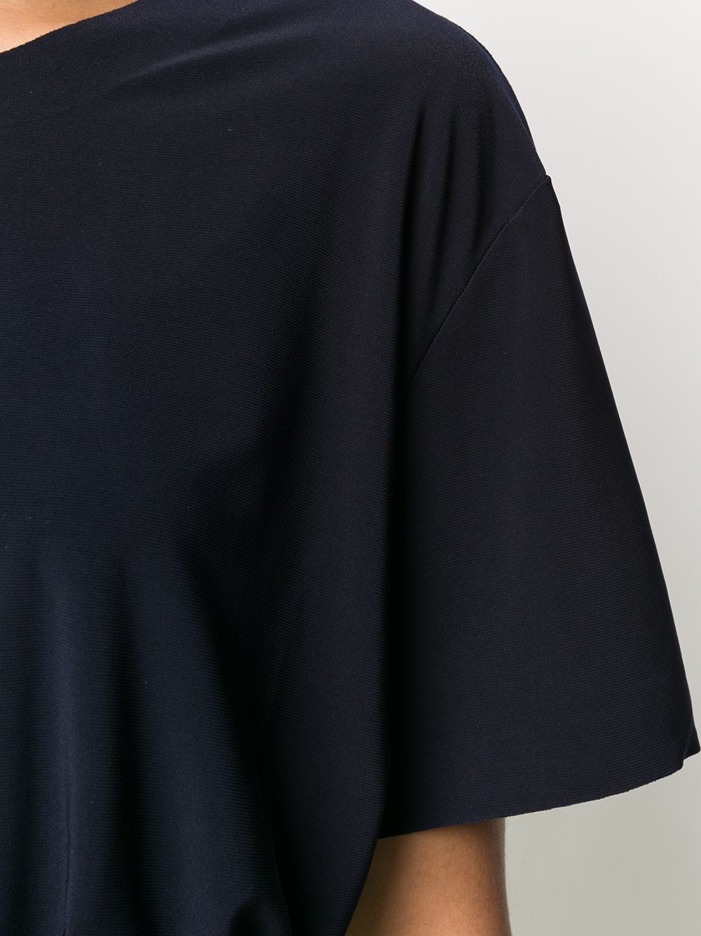 Norma Kamali Midnight Blue Round Neck Short Sleeve T-Shirt Blue