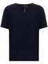 Norma Kamali Midnight Blue Round Neck Short Sleeve T-Shirt Blue