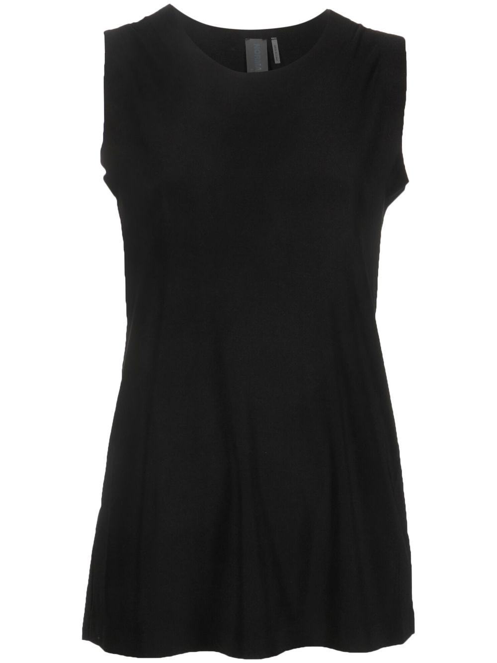 Norma Kamali Boat Neck Jersey Sleeveless Top Black