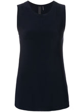 Norma Kamali Sleeveless Stretch Crewneck Top Blue