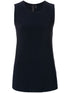 Norma Kamali Sleeveless Stretch Crewneck Top Blue