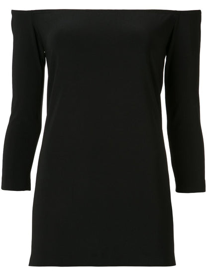 Norma Kamali Off-Shoulder Black Jersey Top Black