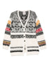Semicouture Patterned Jacquard Wool Blend Cardigan Multicolour Multicolour