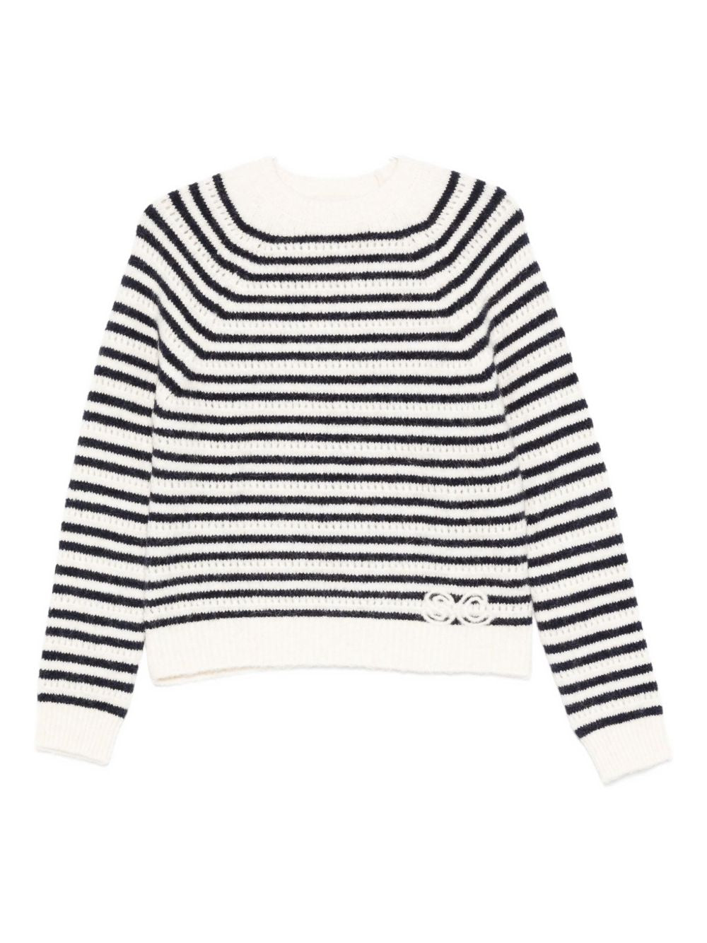 Semicouture Striped Wool-Blend Jumper White White