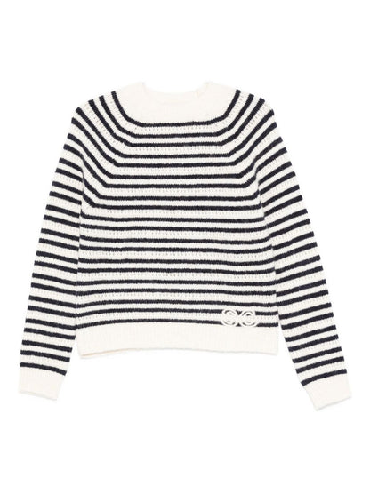 Semicouture Striped Wool-Blend Jumper White White