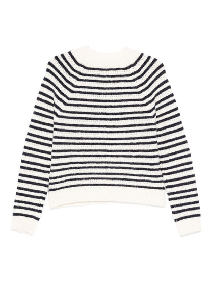 Semicouture Striped Wool-Blend Jumper White White