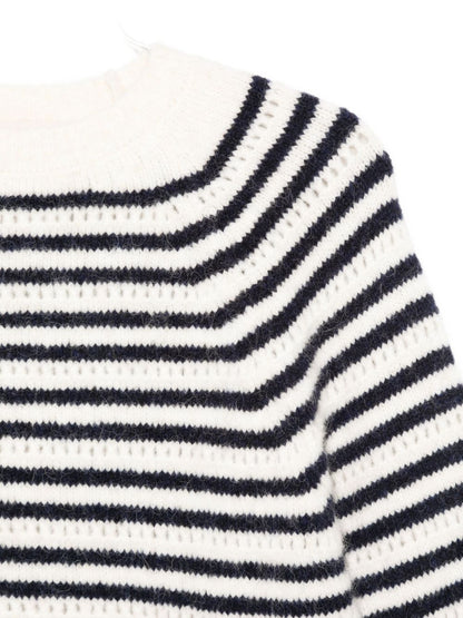 Semicouture Striped Wool-Blend Jumper White White