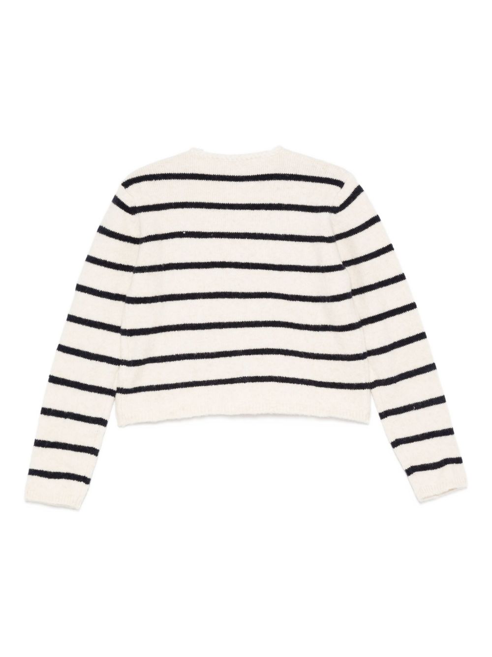 Semicouture Striped Wool-Blend Cardigan with Button Fastening White