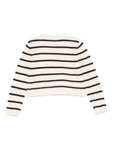 Semicouture Striped Wool-Blend Cardigan with Button Fastening White