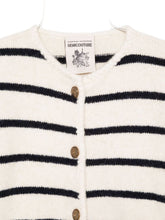 Semicouture Striped Wool-Blend Cardigan with Button Fastening White