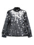 Semicouture Sequin-Embellished Sheer High Neck Sweater Black black