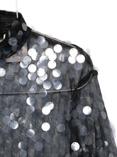 Semicouture Sequin-Embellished Sheer High Neck Sweater Black black