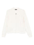 Emporio Armani Ribbed Zip-Up Sweater in Ivory Ivory