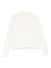 Emporio Armani Ribbed Zip-Up Sweater in Ivory Ivory