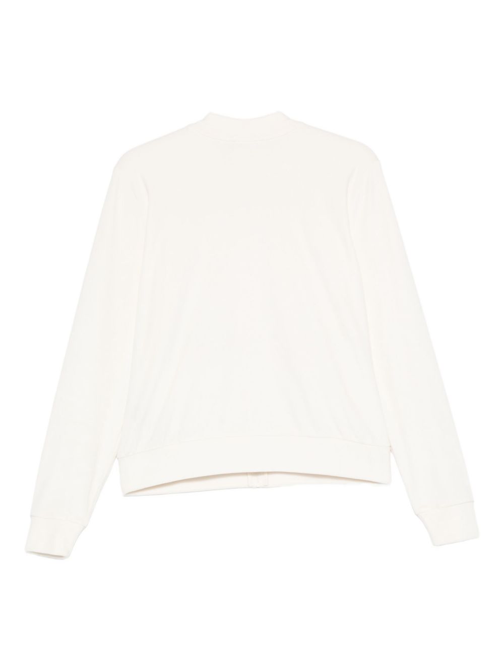 Emporio Armani Ribbed Zip-Up Sweater in Ivory Ivory
