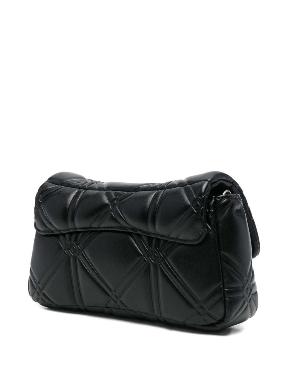 Emporio Armani Quilted Chain-Link Clutch Bag Black