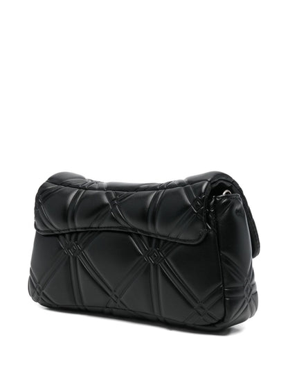 Emporio Armani Quilted Chain-Link Clutch Bag Black
