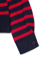 Semicouture Striped Wool-Blend Turtleneck Sweater Blue