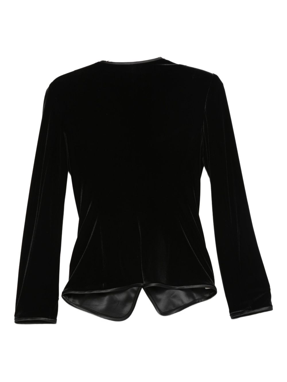 Emporio Armani Velvet Effect Black Blazer Jacket with Zip Fastening Black