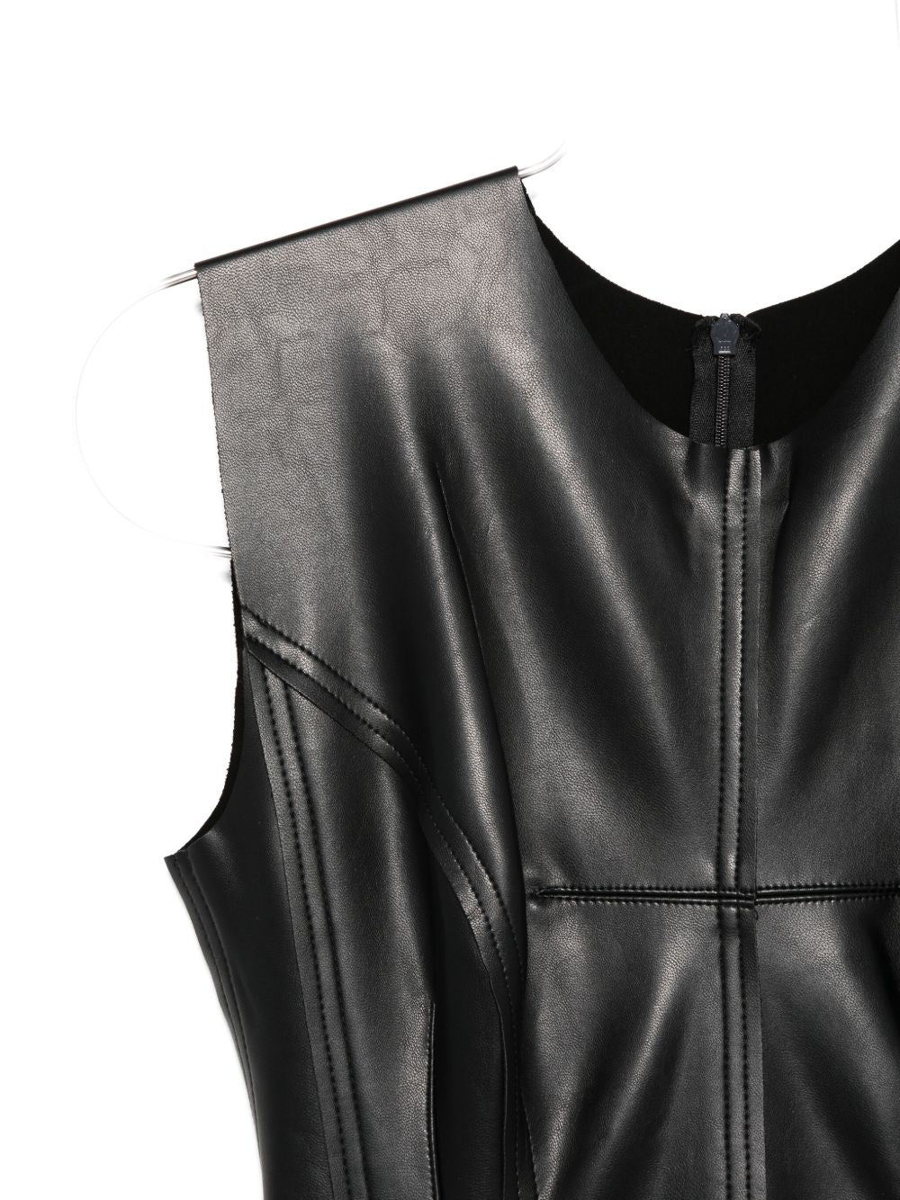 Norma Kamali Panelled Sleeveless Zip-Up Midi Dress Black