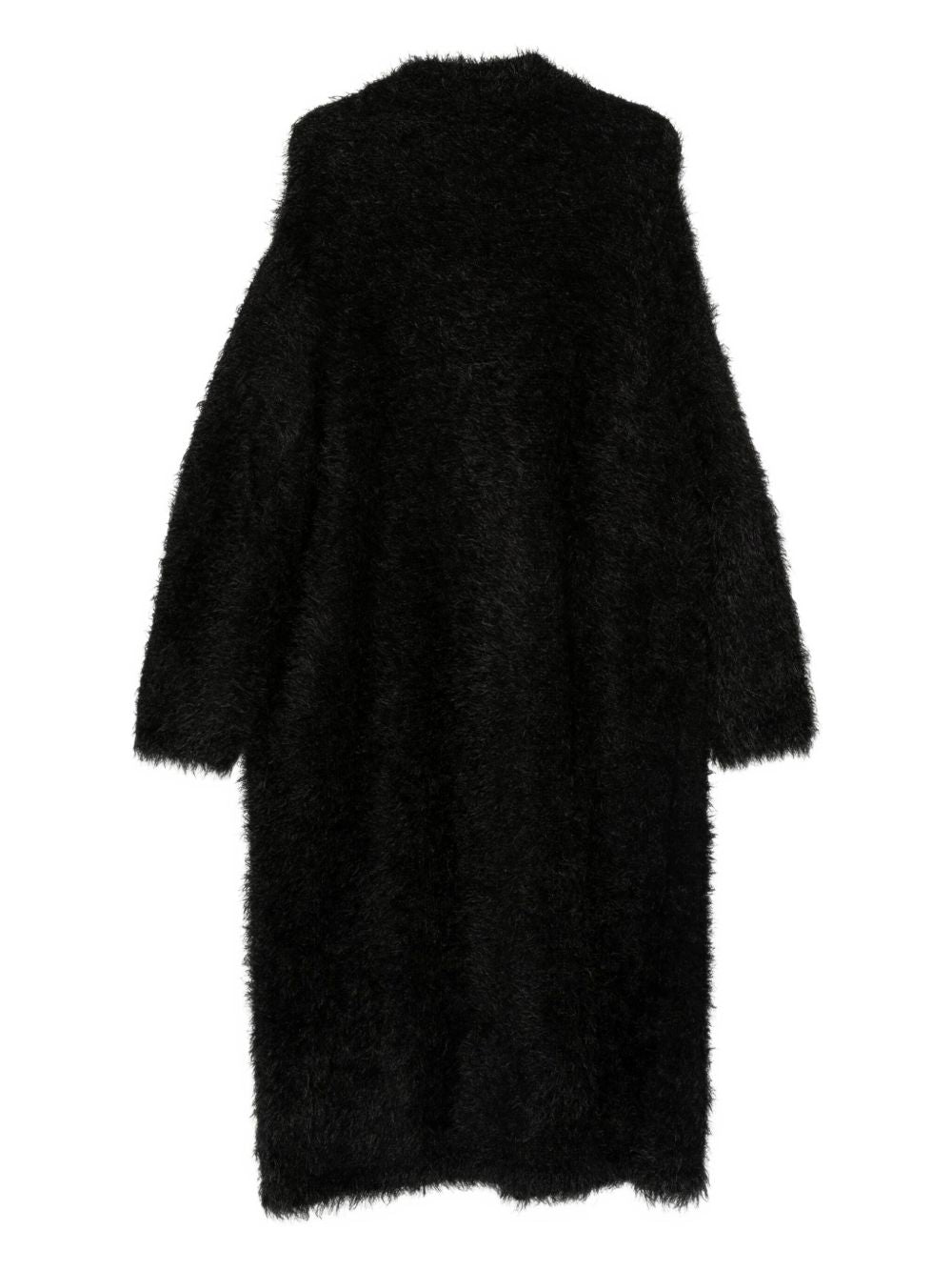 Emporio Armani Oversized Faux Fur-Effect Knit Jacket Black