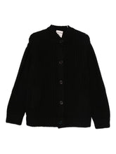 Semicouture Black Wool Knit Button-Up Sweater with Pockets Black