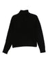 Semicouture High-Neck Wool Knit Sweater with Zipped Sleeves Black