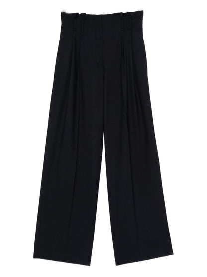Semicouture Matisse Wool-Blend Tailored Trousers Blue