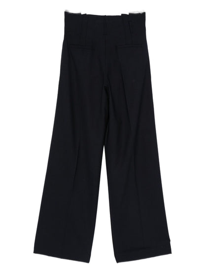 Semicouture Matisse Wool-Blend Tailored Trousers Blue