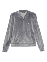 Emporio Armani Logo-Detailed Zip-Up Grey Sweater Grey