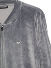 Emporio Armani Logo-Detailed Zip-Up Grey Sweater Grey